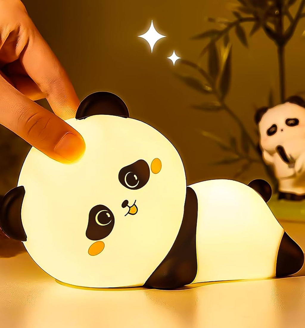 indoce Sales Cute Sleeping Panda Night Light for Kids Nursery Silicone Night