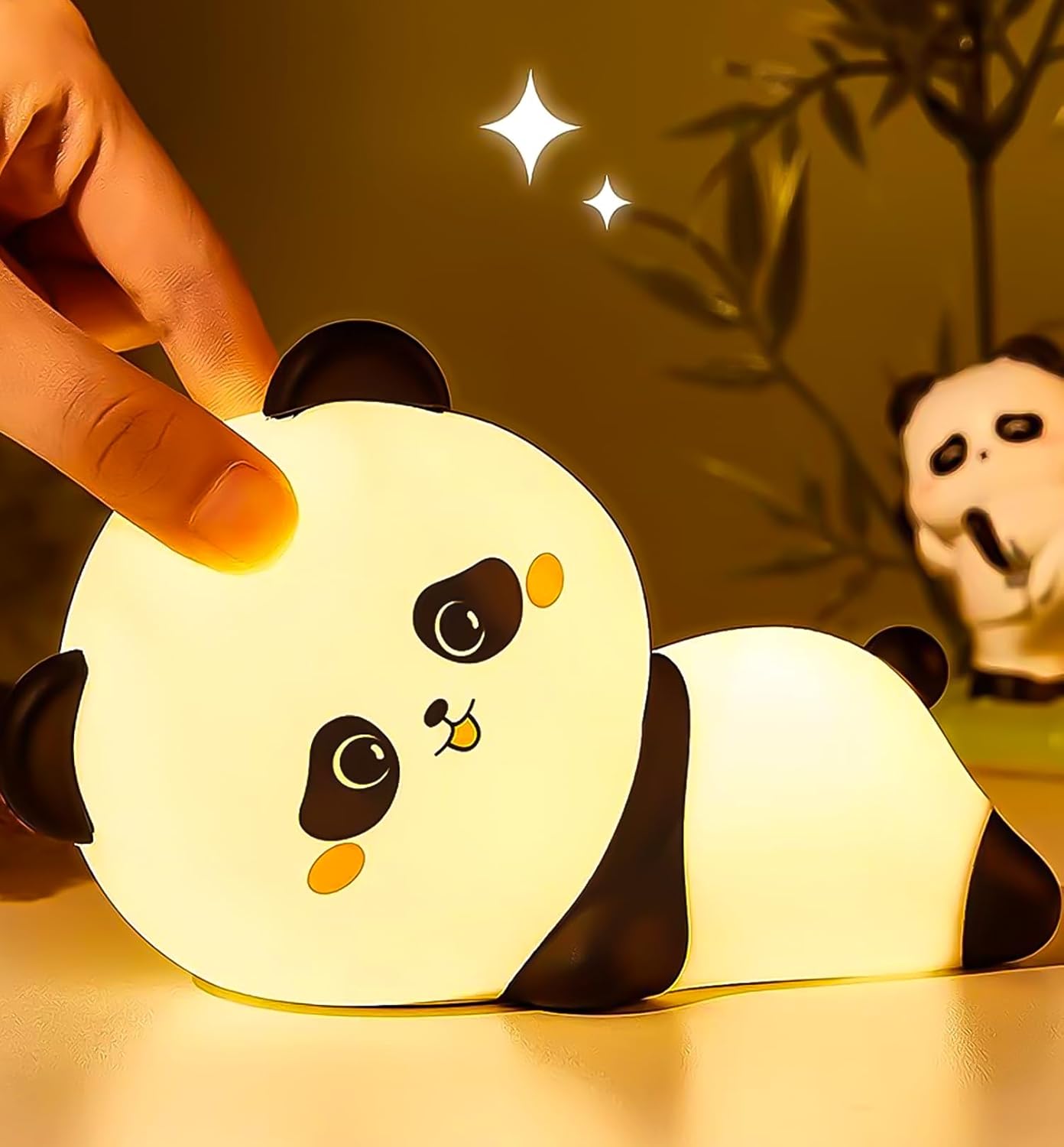indoce Sales Cute Sleeping Panda Night Light for Kids Nursery Silicone Night