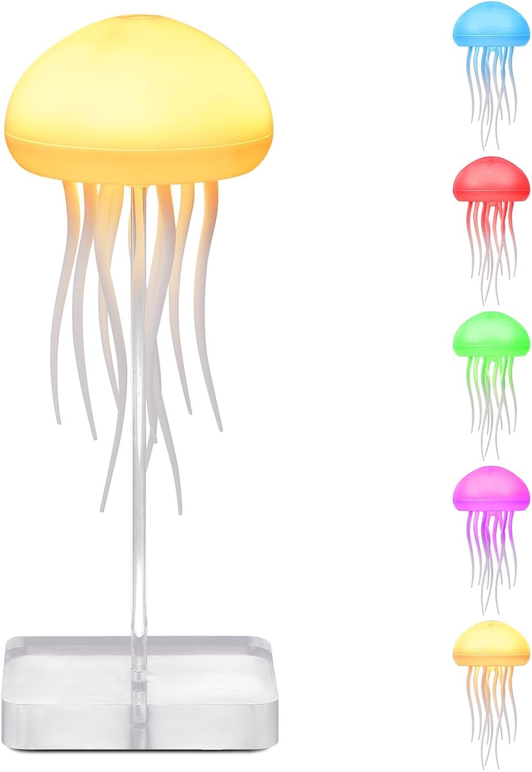 Indoce Sales Jellyfish Dancing Lamp, LED Cute Jellyfish Night Light，Floating Voice Control Jellyfish with Dancing Legs, RGB Gradient Jellyfish Bedside Lamp