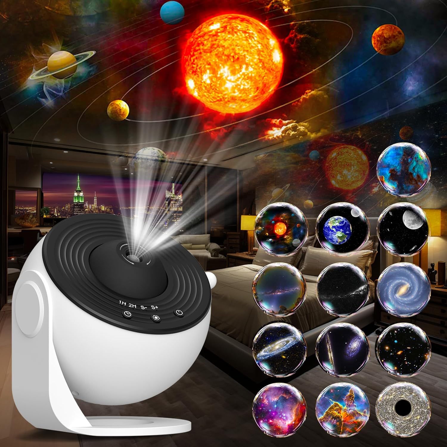 Indoce Sales 13 in 1 HD Planetarium Star The Milky Way Projector for Bedroom, 360 Rotating Star Light with Adjustable Knob and Timer for Kids, Ceiling, Gifts, Room Decoration