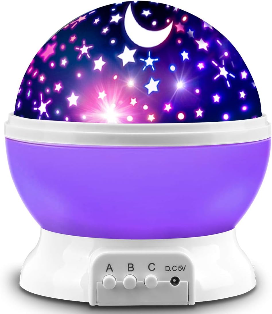 Indoce Sales Sky Star Master Night Light 360 Degree Moon Night Light Romantic Bedroom Kids Room Night Bulb Projector (Multicolor)