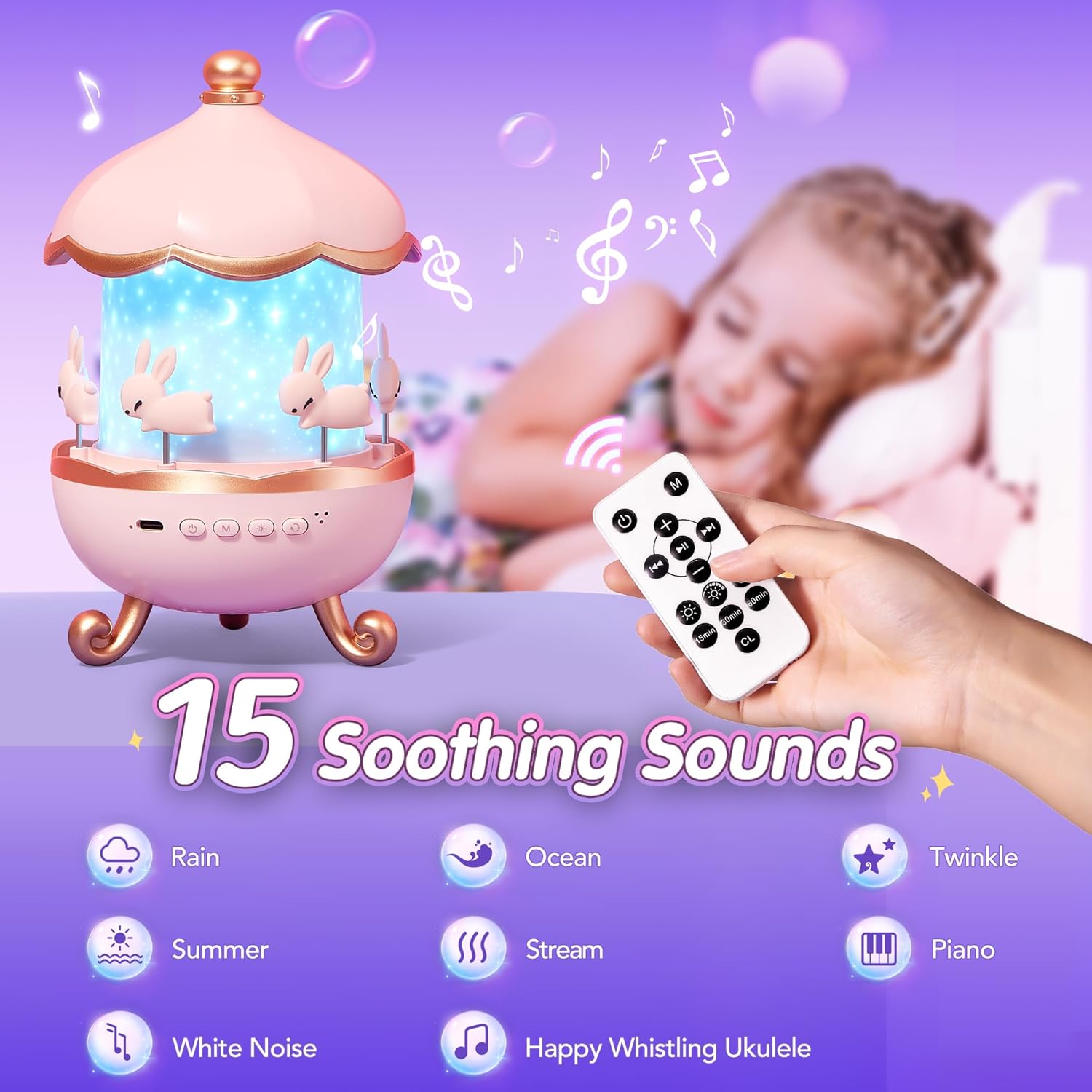 Indoce Sales Star Projector Bunny Night Light Rabbits Night Light