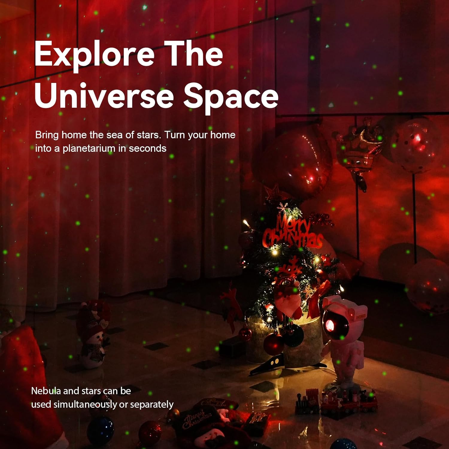Indoce Sales Astronaut Light Projector - 360° Rotatable Galaxy Projector Star Projector for Kids & Adults - 7 Nebula Effects Night Sky Projector