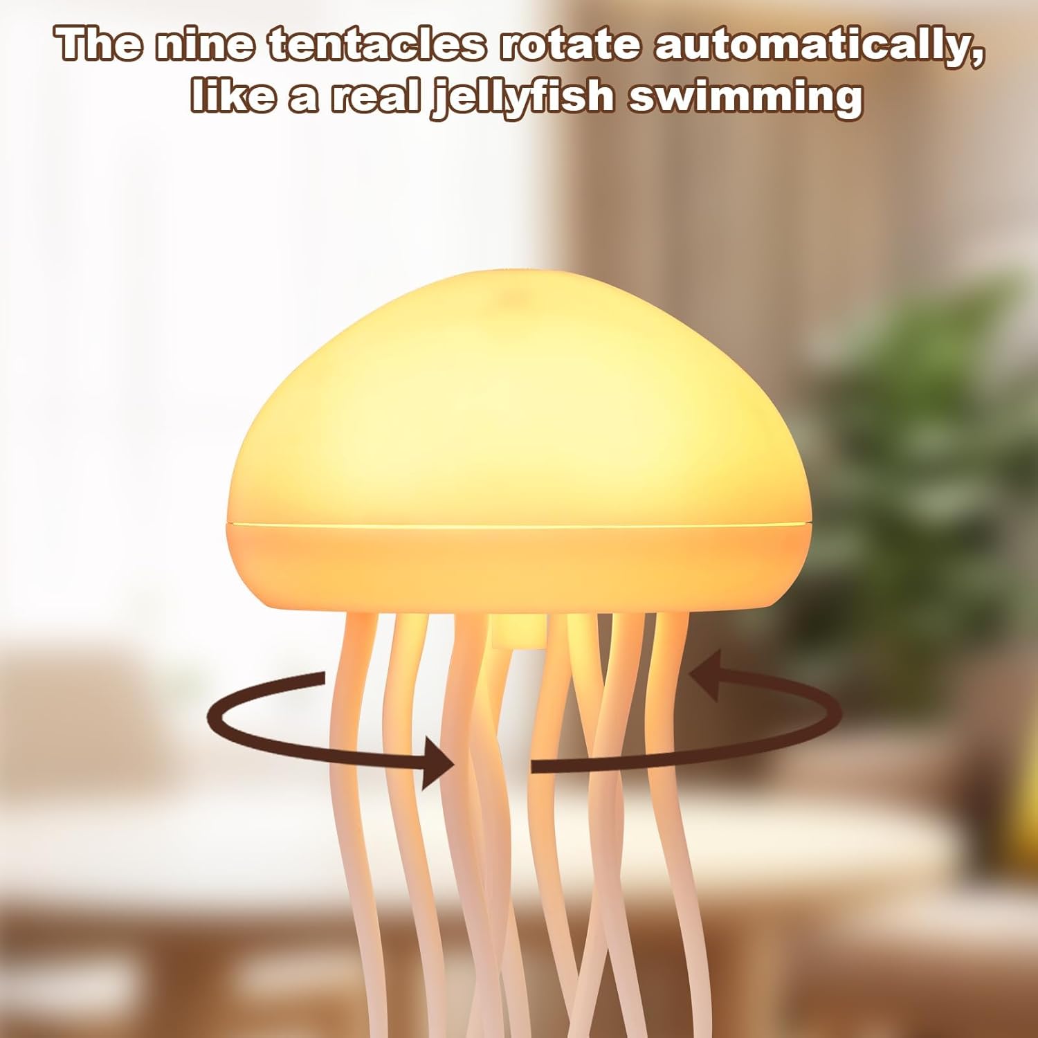 Indoce Sales Jellyfish Dancing Lamp, LED Cute Jellyfish Night Light，Floating Voice Control Jellyfish with Dancing Legs, RGB Gradient Jellyfish Bedside Lamp