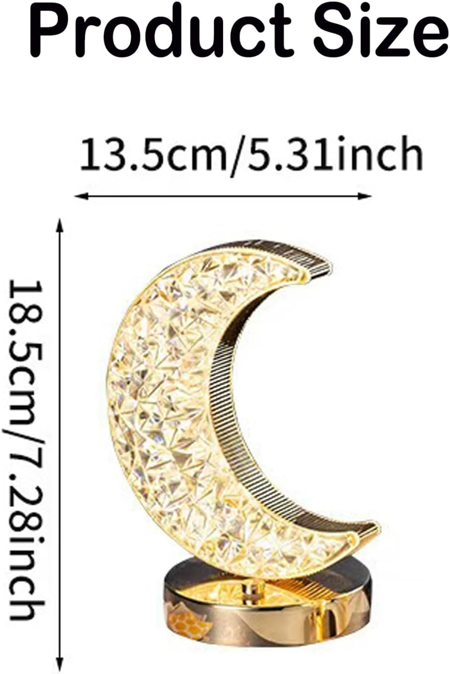 Indoce sales Moon Table Lamp for Kids,Romantic Moon Night Light with 3 Colors Modes Dimmable Touch Rechargeable Nightlight (Moon)