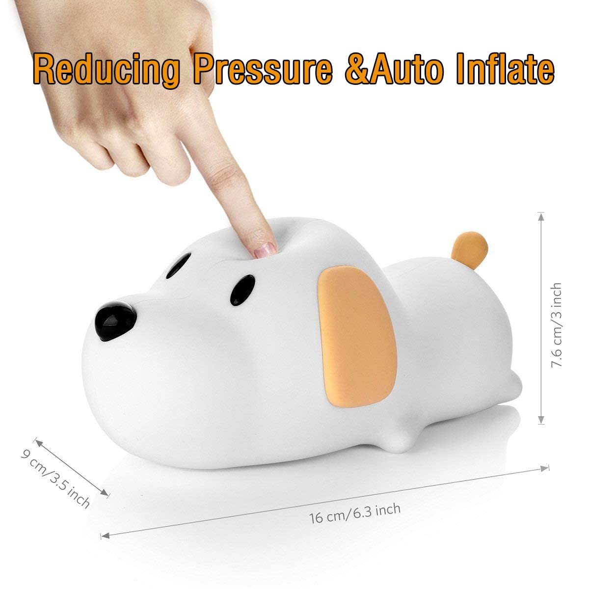 Indoce Sales Puppy Silicone Night Light for Kids – LED Silicone Dog Lamp with Touch Control & Timer