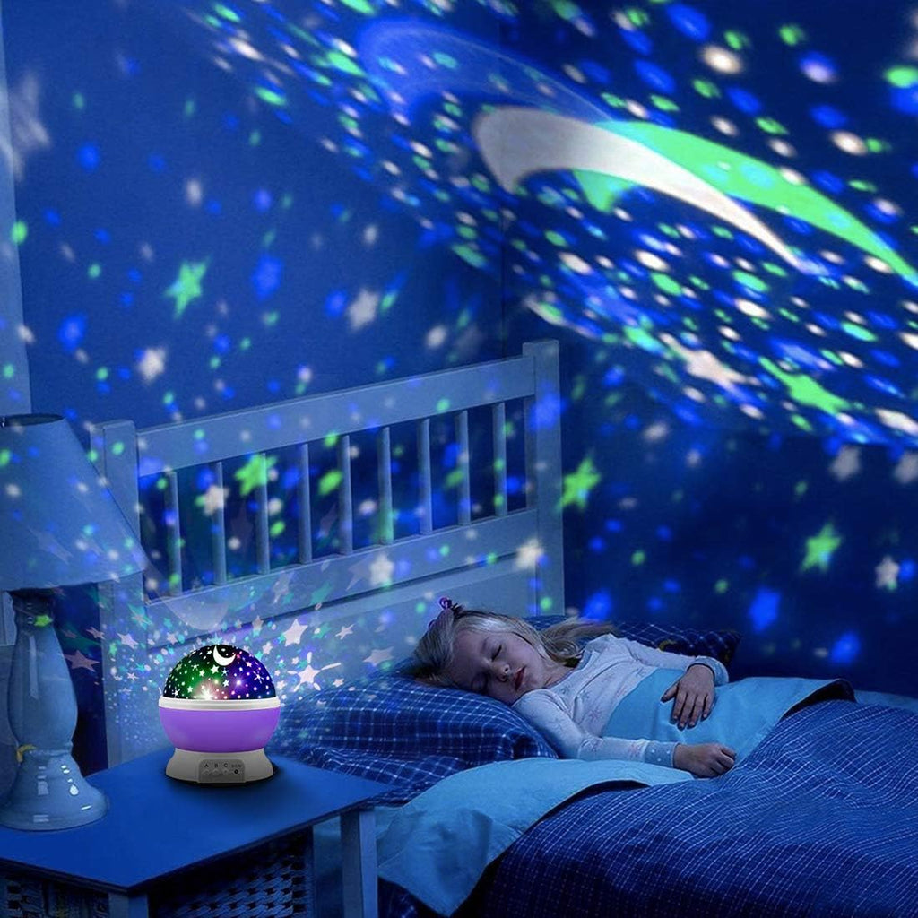 Indoce Sales Sky Star Master Night Light 360 Degree Moon Night Light Romantic Bedroom Kids Room Night Bulb Projector (Multicolor)