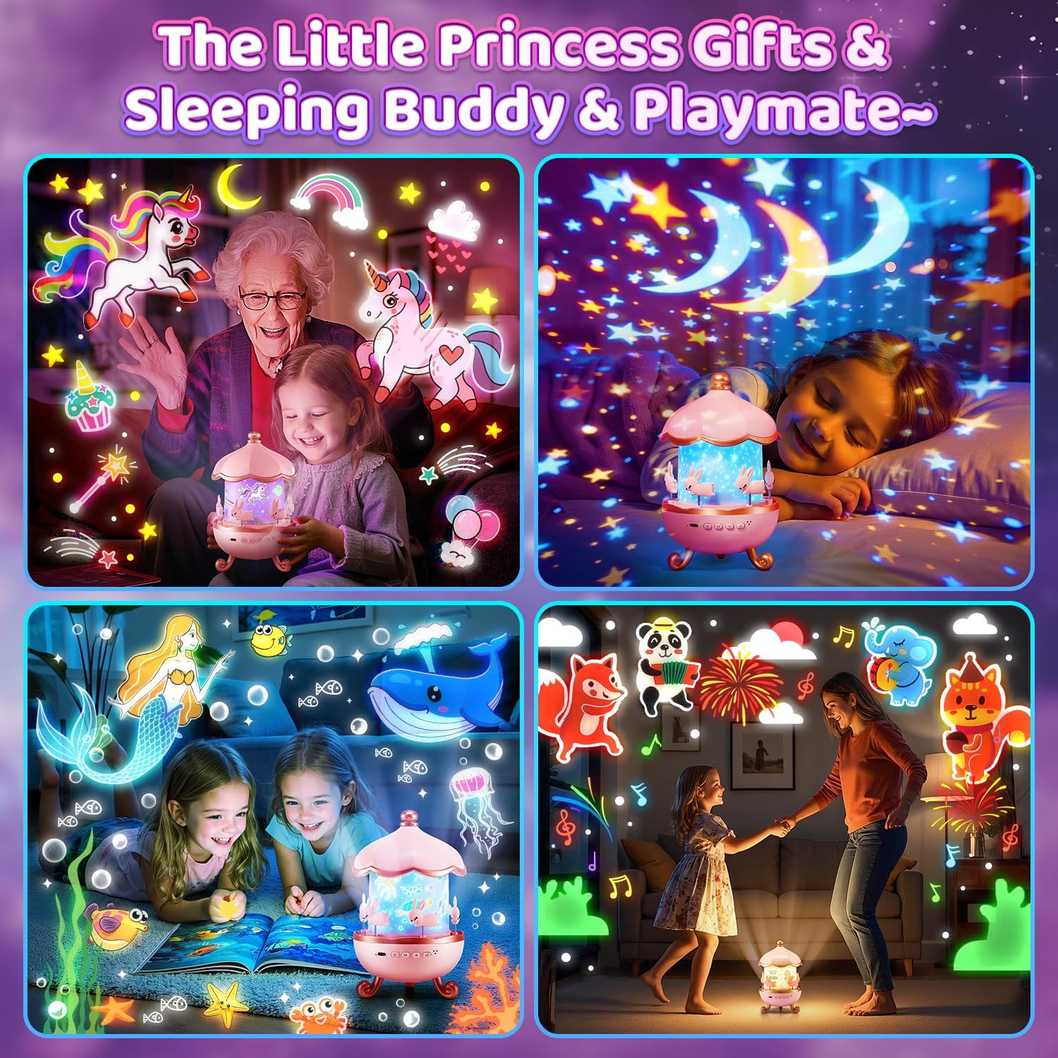 Indoce Sales Star Projector Bunny Night Light Rabbits Night Light