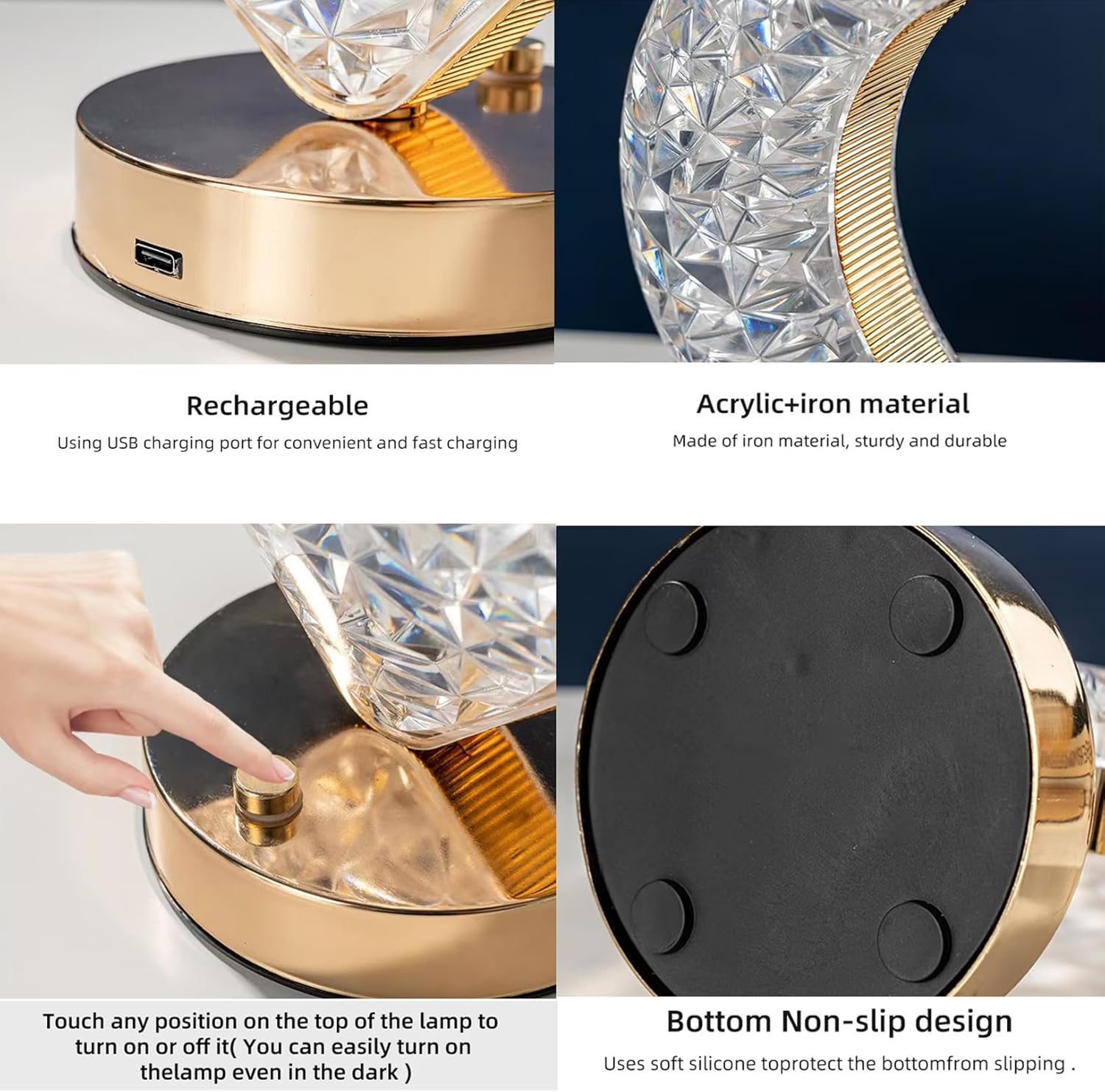 Indoce Sales Cordless Star Lamp with Touch Sensor - 3 Color Dimmable and Adjustable Brightness, Battery Powered Desk Bedside Lamp for Nightstand, Living Room, Bedroom, End Table (Star)