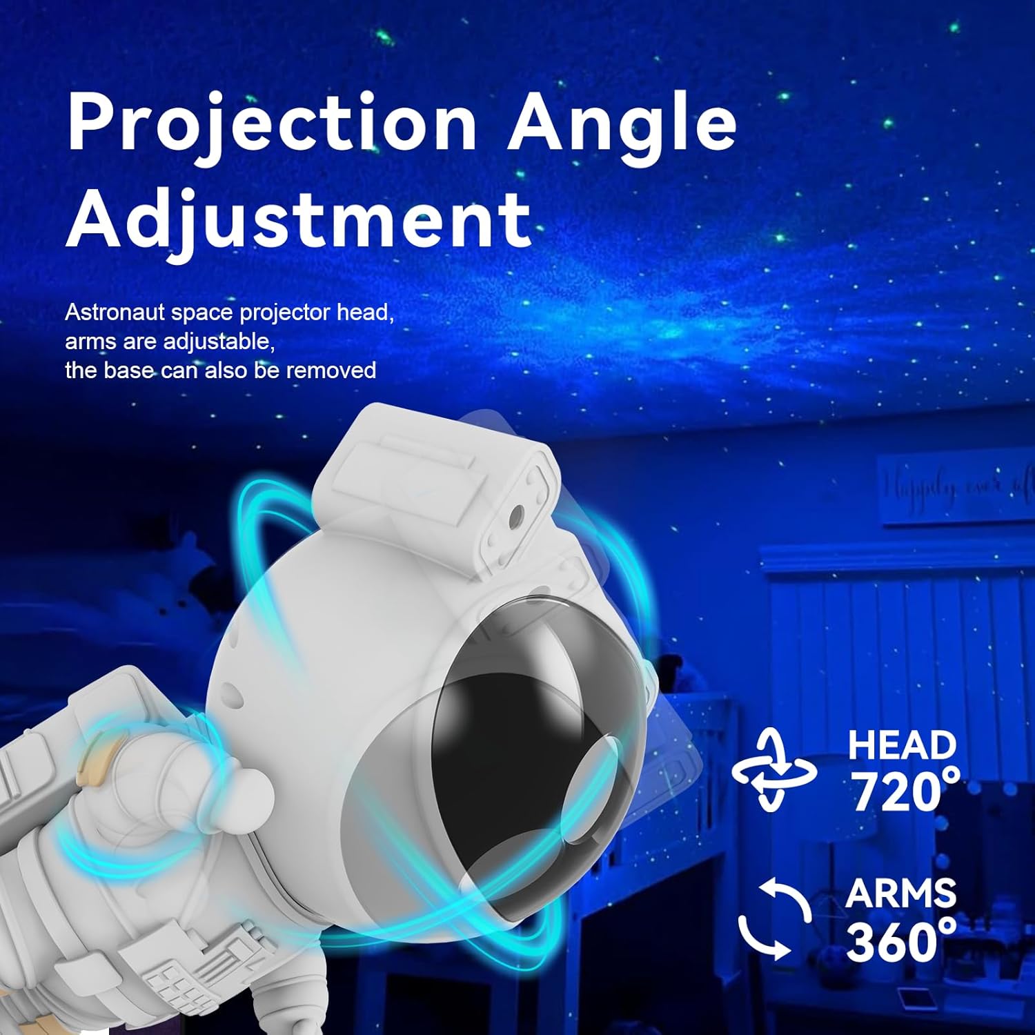 Indoce Sales Astronaut Light Projector - 360° Rotatable Galaxy Projector Star Projector for Kids & Adults - 7 Nebula Effects Night Sky Projector