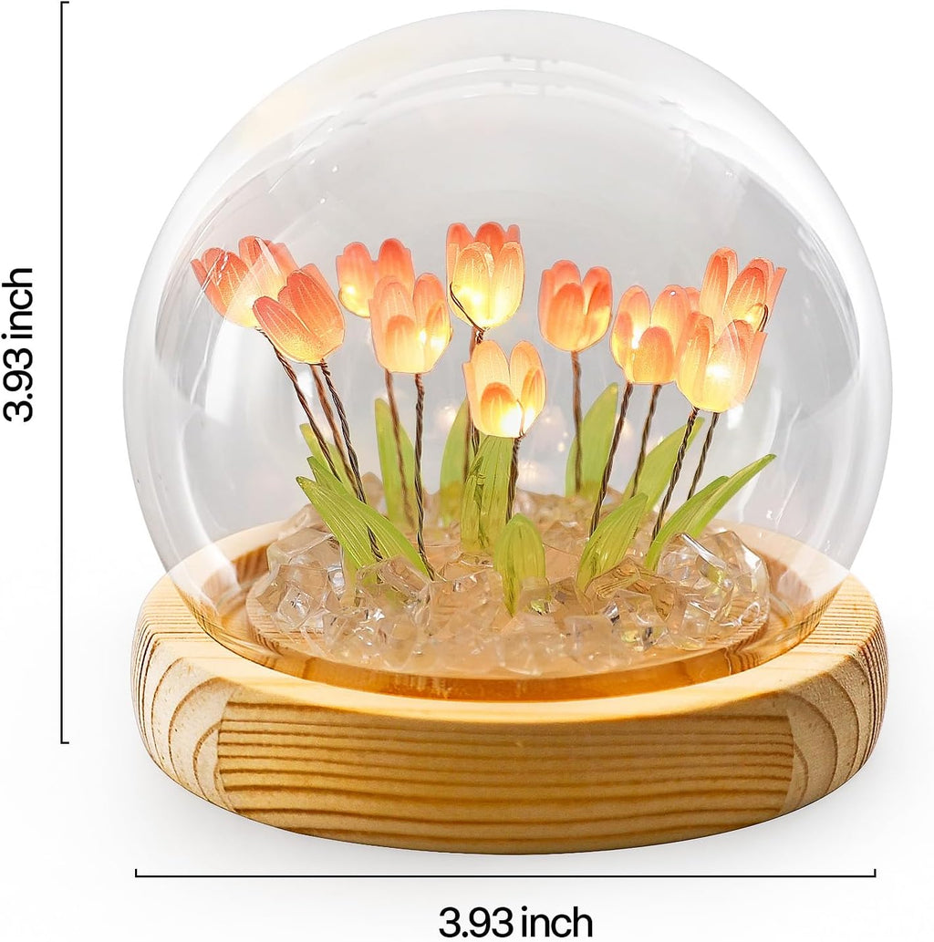 Indoce Sales LED Tulip Night Light Battery Powered Handmade Tulip Table Lamps DIY Simulation Flower Bedside Sleeping Lights