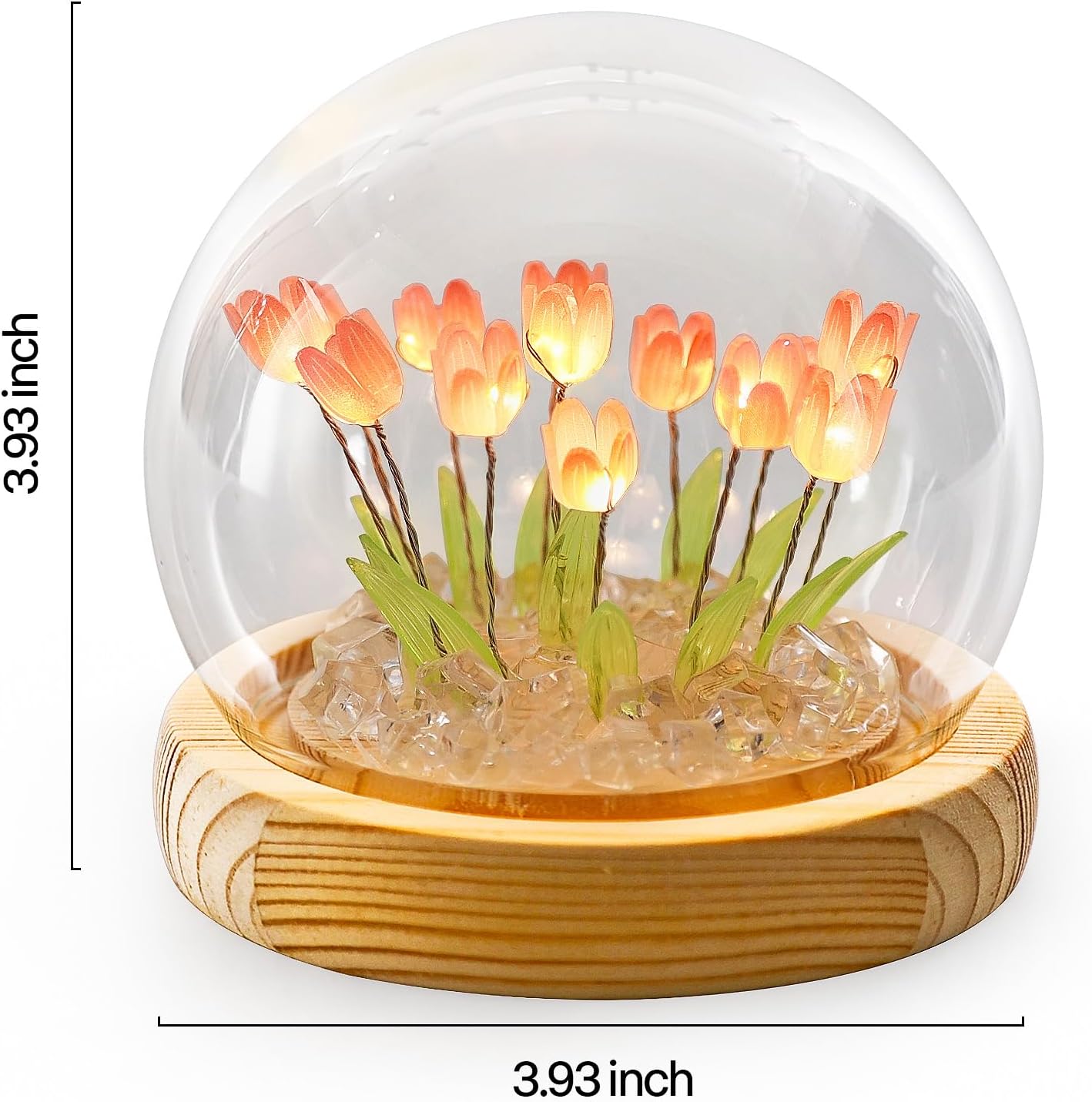 Indoce Sales LED Tulip Night Light Battery Powered Handmade Tulip Table Lamps DIY Simulation Flower Bedside Sleeping Lights