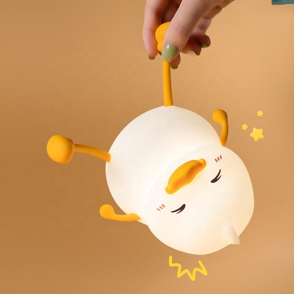 Indoce Sales Cute Smiley Duck Night Light for Kids,Nursery Silicone Night Light, LED Lamp,Room Decor, Gifts for Toddler Children Teenage Girls Valentine's Day