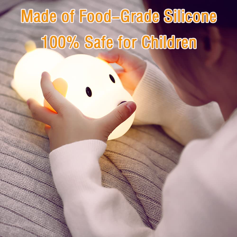 Indoce Sales Puppy Silicone Night Light for Kids – LED Silicone Dog Lamp with Touch Control & Timer