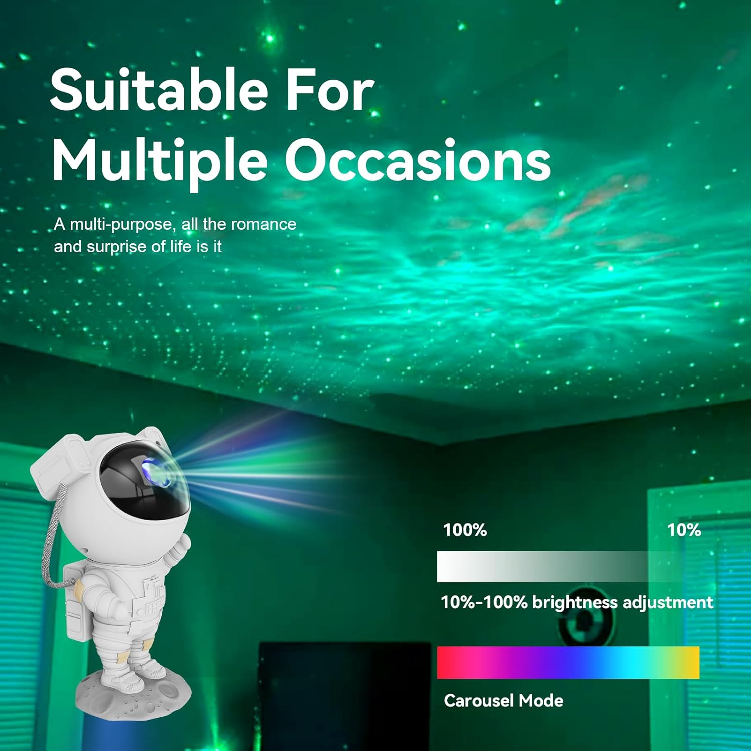 Indoce Sales Astronaut Light Projector - 360° Rotatable Galaxy Projector Star Projector for Kids & Adults - 7 Nebula Effects Night Sky Projector