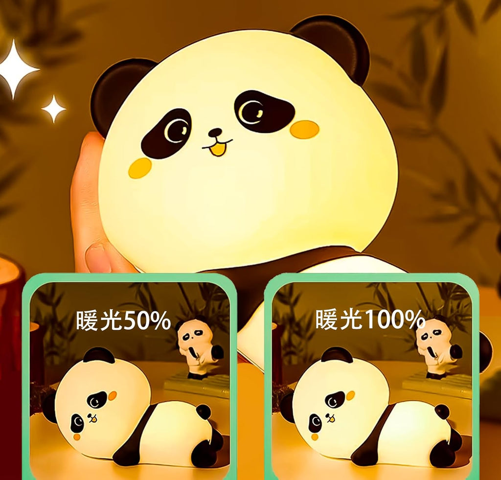 indoce Sales Cute Sleeping Panda Night Light for Kids Nursery Silicone Night