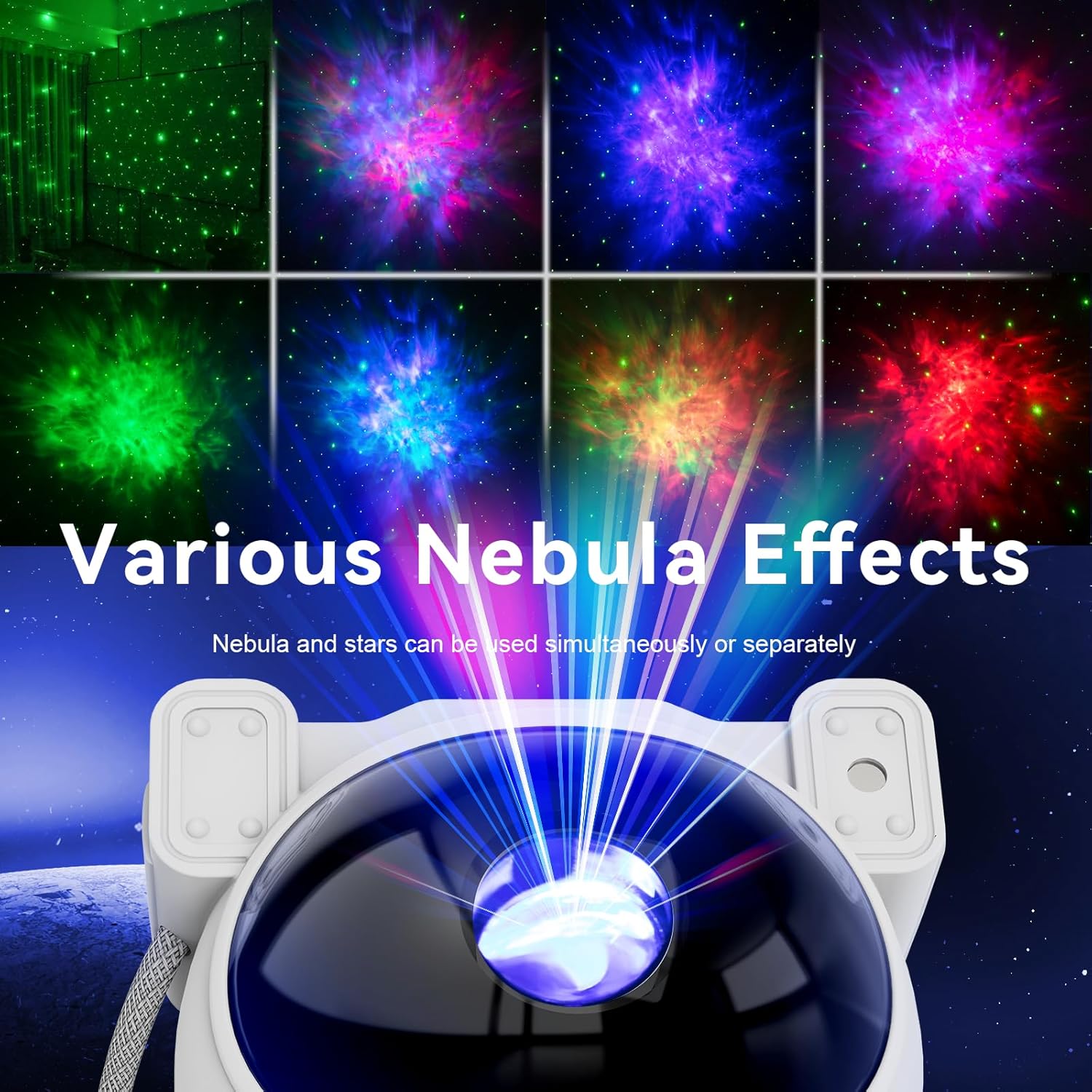 Indoce Sales Astronaut Light Projector - 360° Rotatable Galaxy Projector Star Projector for Kids & Adults - 7 Nebula Effects Night Sky Projector