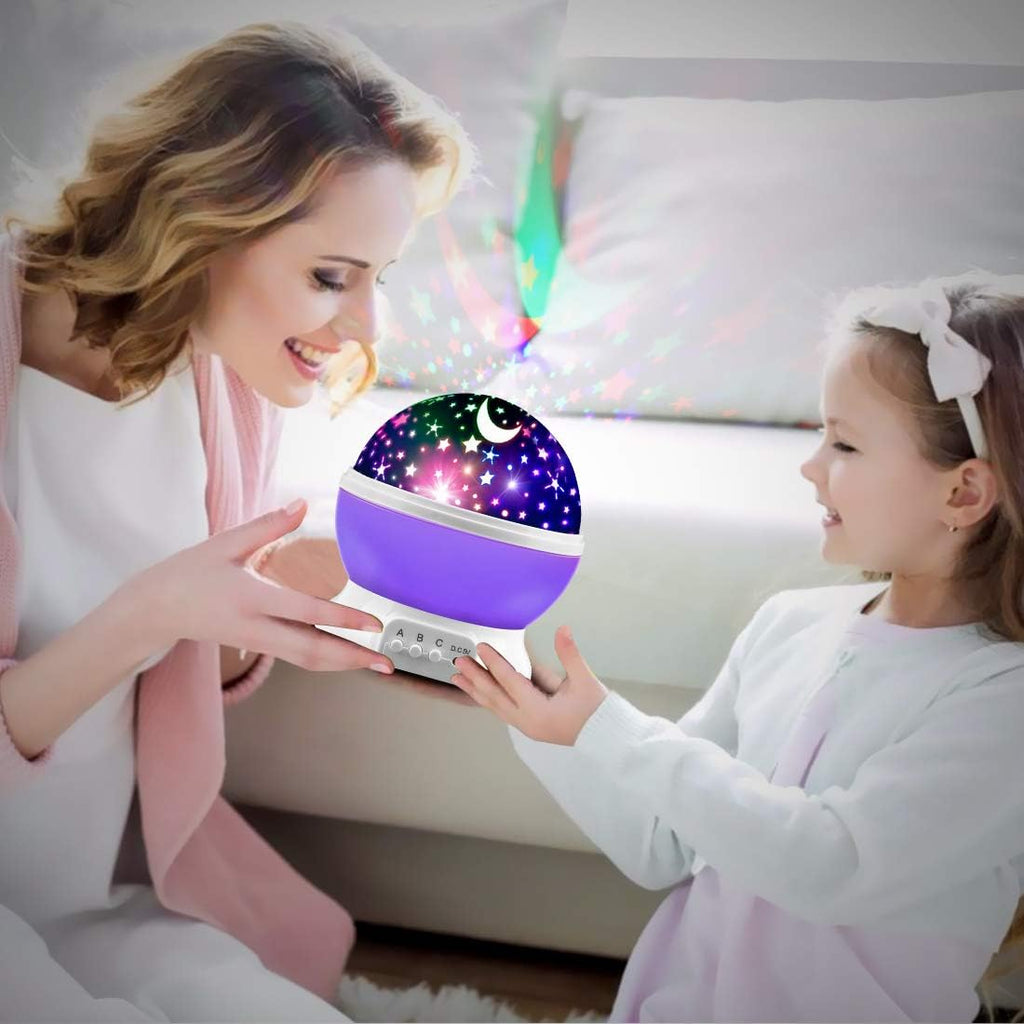 Indoce Sales Sky Star Master Night Light 360 Degree Moon Night Light Romantic Bedroom Kids Room Night Bulb Projector (Multicolor)