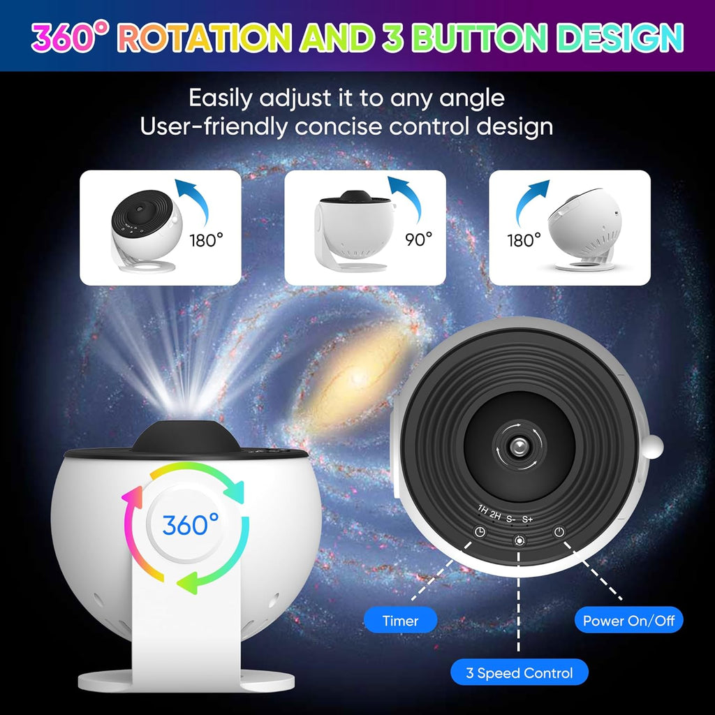 Indoce Sales 13 in 1 HD Planetarium Star The Milky Way Projector for Bedroom, 360 Rotating Star Light with Adjustable Knob and Timer for Kids, Ceiling, Gifts, Room Decoration