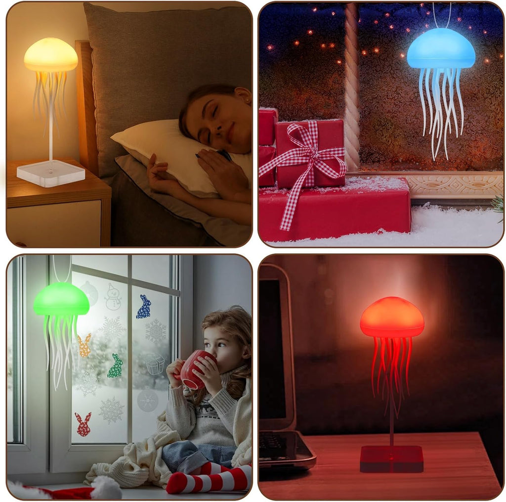Indoce Sales Jellyfish Dancing Lamp, LED Cute Jellyfish Night Light，Floating Voice Control Jellyfish with Dancing Legs, RGB Gradient Jellyfish Bedside Lamp