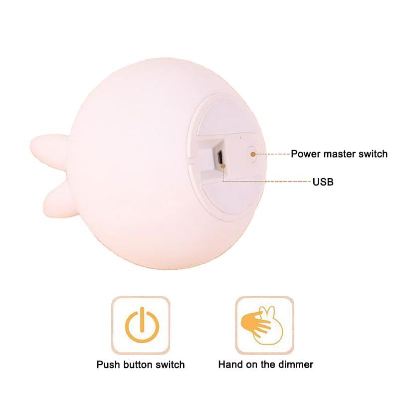 indoce Sales Rabbit Silicone Night Light - Color Changing LED Cute Lamp with Touch Sensor Control Night Light