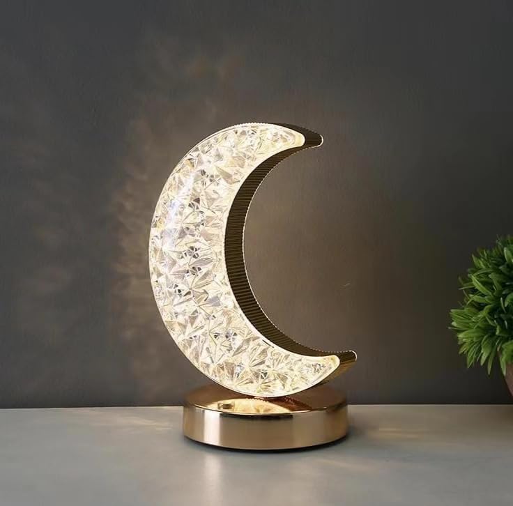 Indoce sales Moon Table Lamp for Kids,Romantic Moon Night Light with 3 Colors Modes Dimmable Touch Rechargeable Nightlight (Moon)