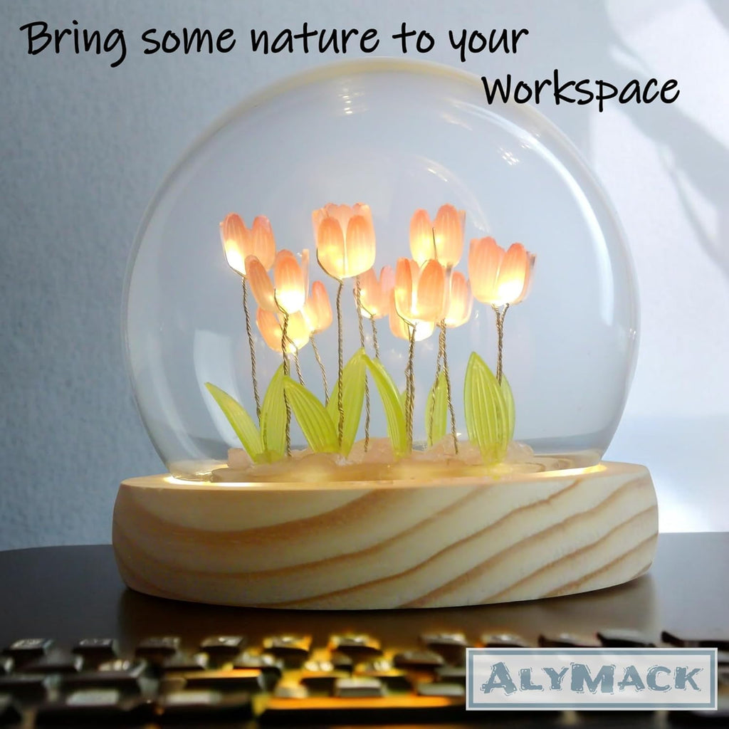 Indoce Sales LED Tulip Night Light Battery Powered Handmade Tulip Table Lamps DIY Simulation Flower Bedside Sleeping Lights