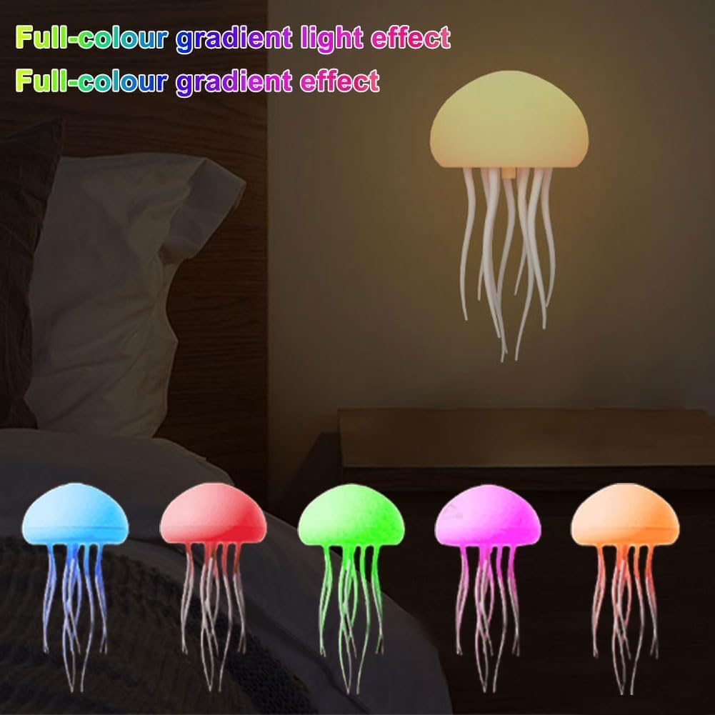 Indoce Sales Jellyfish Dancing Lamp, LED Cute Jellyfish Night Light，Floating Voice Control Jellyfish with Dancing Legs, RGB Gradient Jellyfish Bedside Lamp