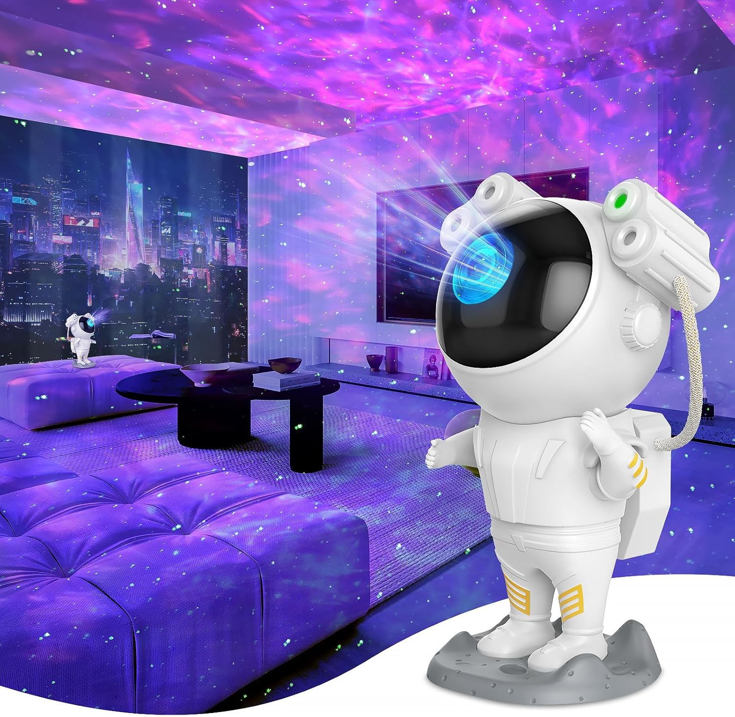 Indoce Sales Astronaut Light Projector - 360° Rotatable Galaxy Projector Star Projector for Kids & Adults - 7 Nebula Effects Night Sky Projector