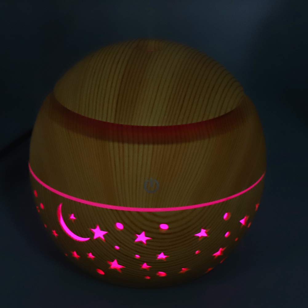 Indoce Sales Air Atomizer, Hollow with LED Light Wooden Grain Air Humidifier, Portable for Bedroom Office