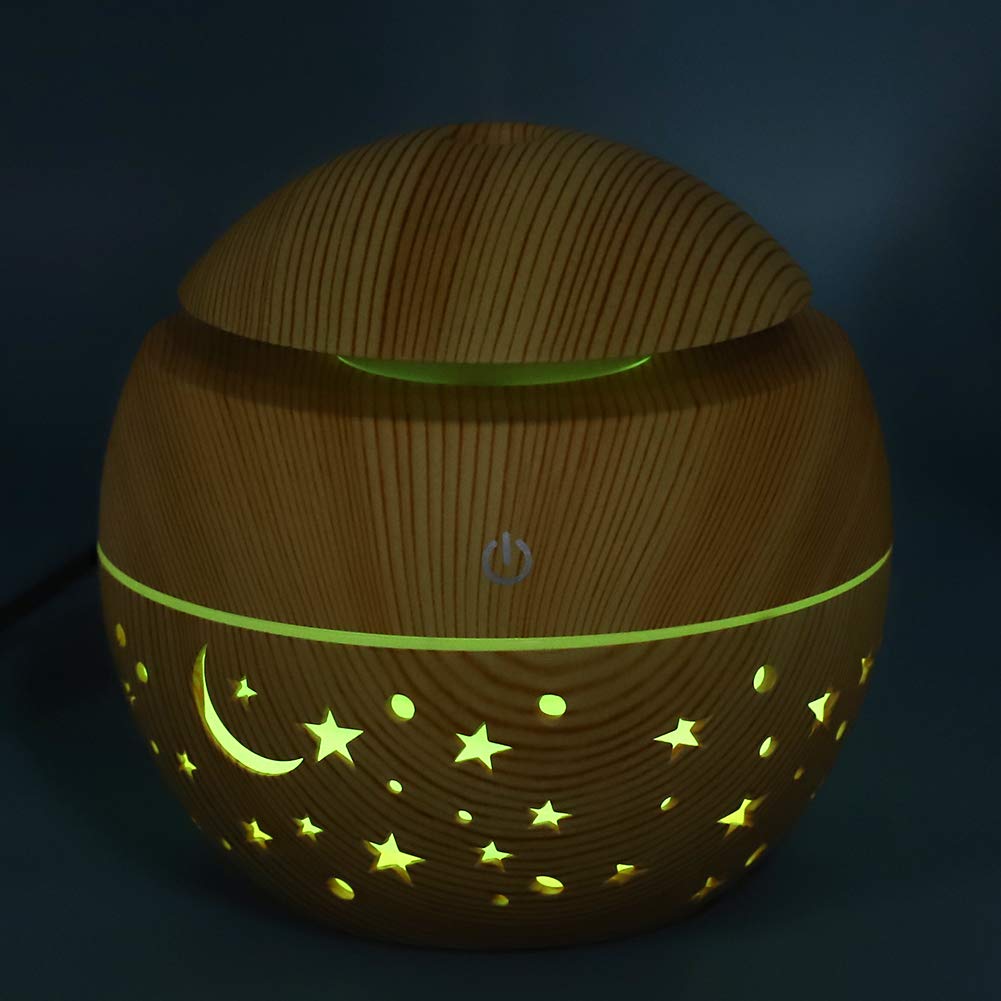 Indoce Sales Air Atomizer, Hollow with LED Light Wooden Grain Air Humidifier, Portable for Bedroom Office