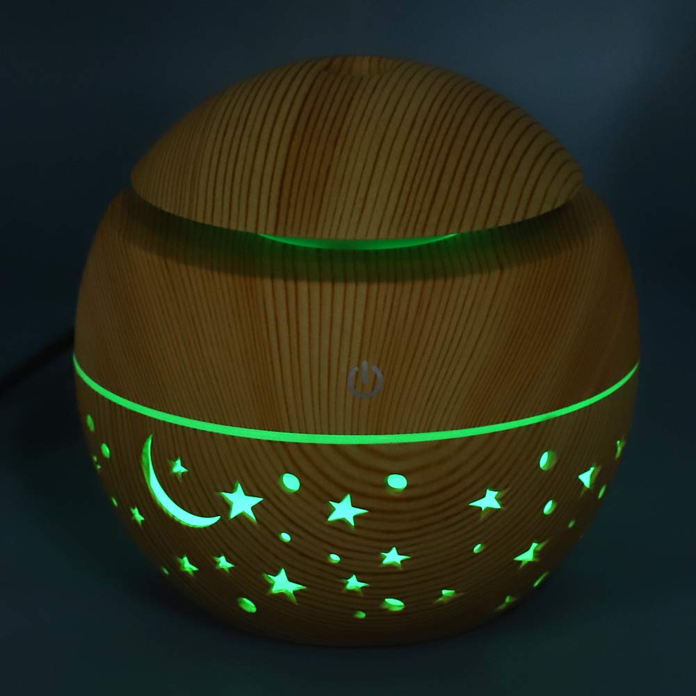 Indoce Sales Air Atomizer, Hollow with LED Light Wooden Grain Air Humidifier, Portable for Bedroom Office