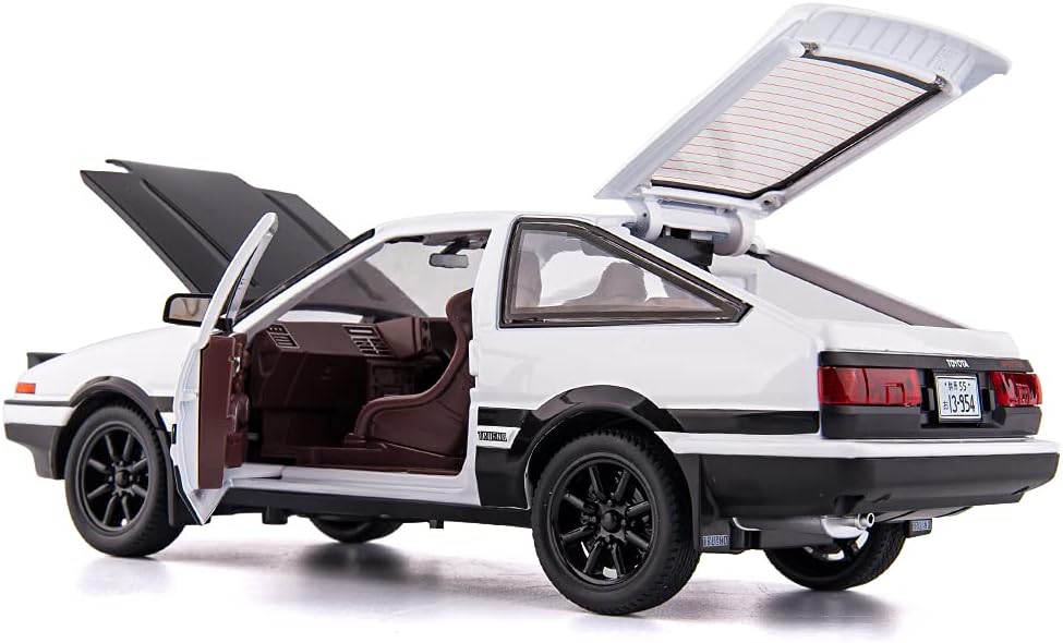 Indoce Sales 1/32 Toyota AE86 Initial D Model Car Zinc Alloy Pull Back Toy Car with Sound and Light for Kids