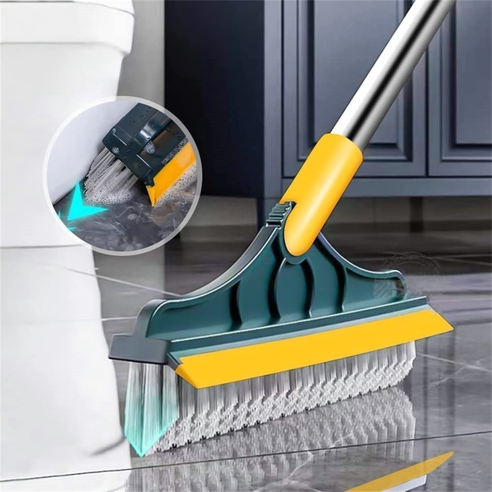 Indoce Sales 3 in 1 Tiles Cleaning Brush Floor Scrub Bathroom Brush with Long Handle 120° Rotate Bathroom Floor Cleaning Brush Home And Kitchen