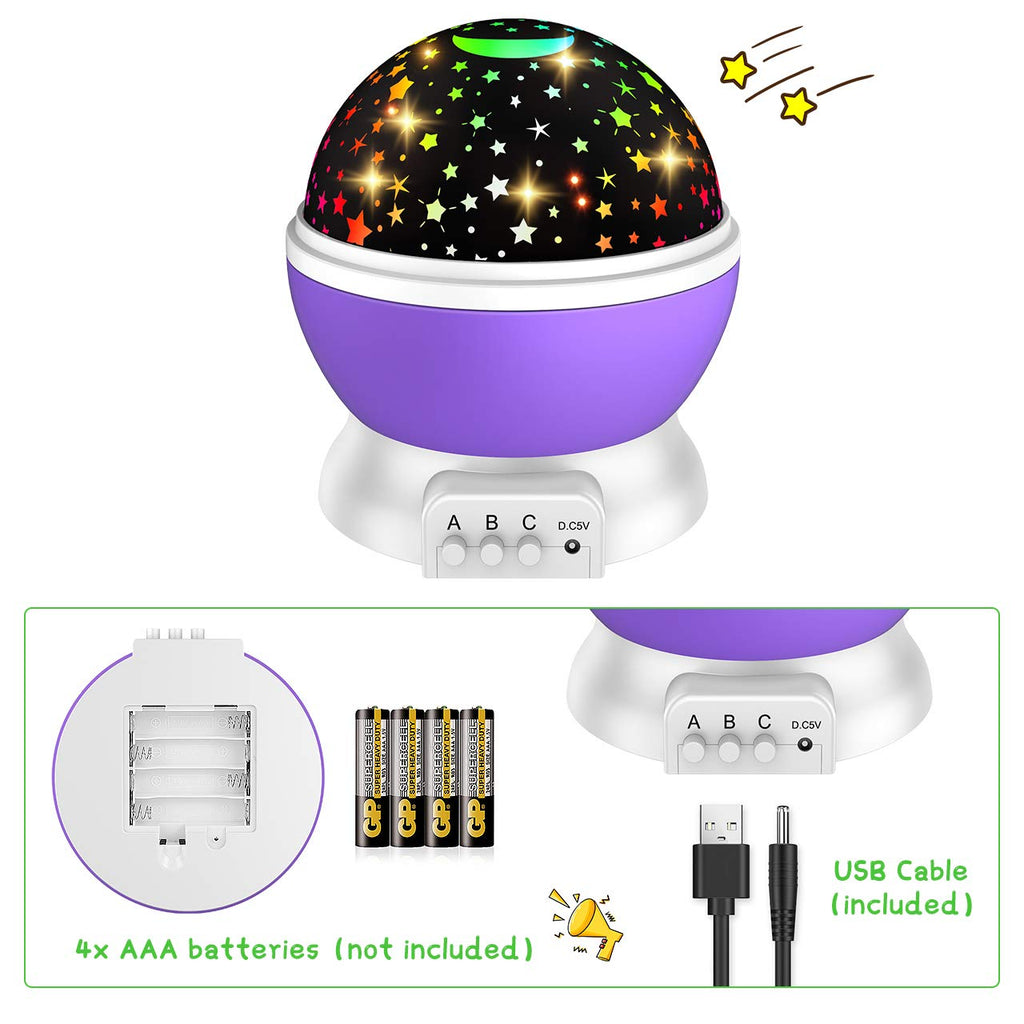 Indoce Sales Sky Star Master Night Light 360 Degree Moon Night Light Romantic Bedroom Kids Room Night Bulb Projector (Multicolor)