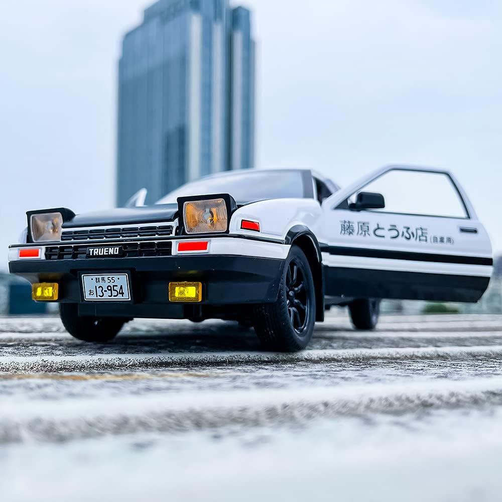 Indoce Sales 1/32 Toyota AE86 Initial D Model Car Zinc Alloy Pull Back Toy Car with Sound and Light for Kids