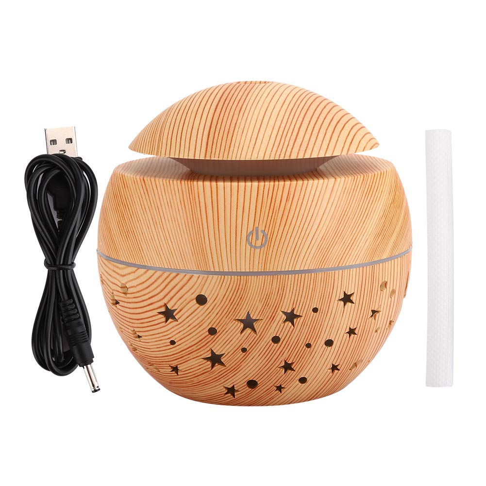 Indoce Sales Air Atomizer, Hollow with LED Light Wooden Grain Air Humidifier, Portable for Bedroom Office