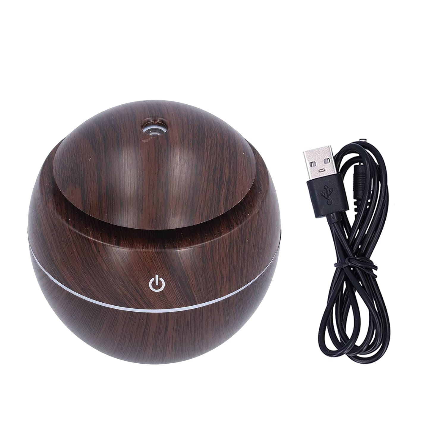 Indoce Sales Wooden Aroma Diffuser Humidifier, Air Oil Diffuser Air Purifier Portable Grain 130ml Touch Sensitive 6 Color LED Lights Changing for Home, Office, Baby Room, Bedroom