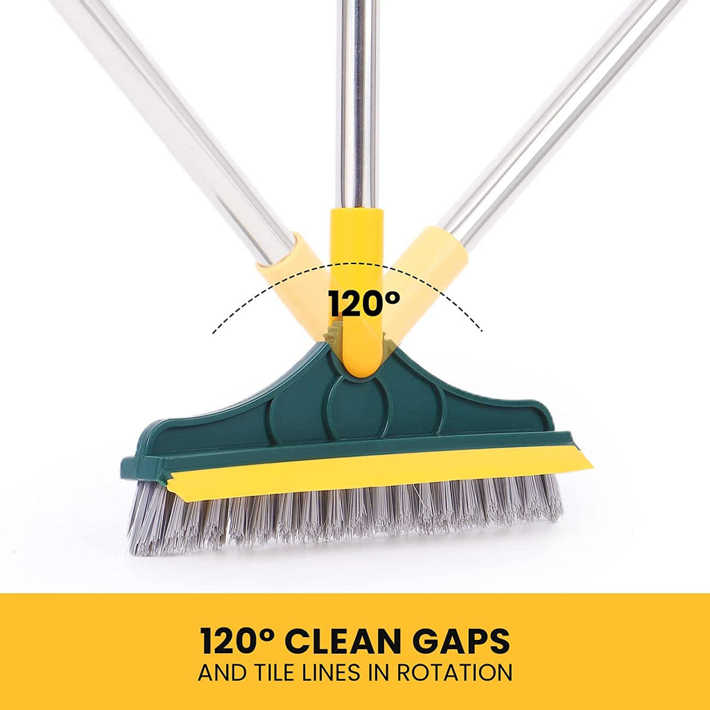 Indoce Sales 3 in 1 Tiles Cleaning Brush Floor Scrub Bathroom Brush with Long Handle 120° Rotate Bathroom Floor Cleaning Brush Home And Kitchen