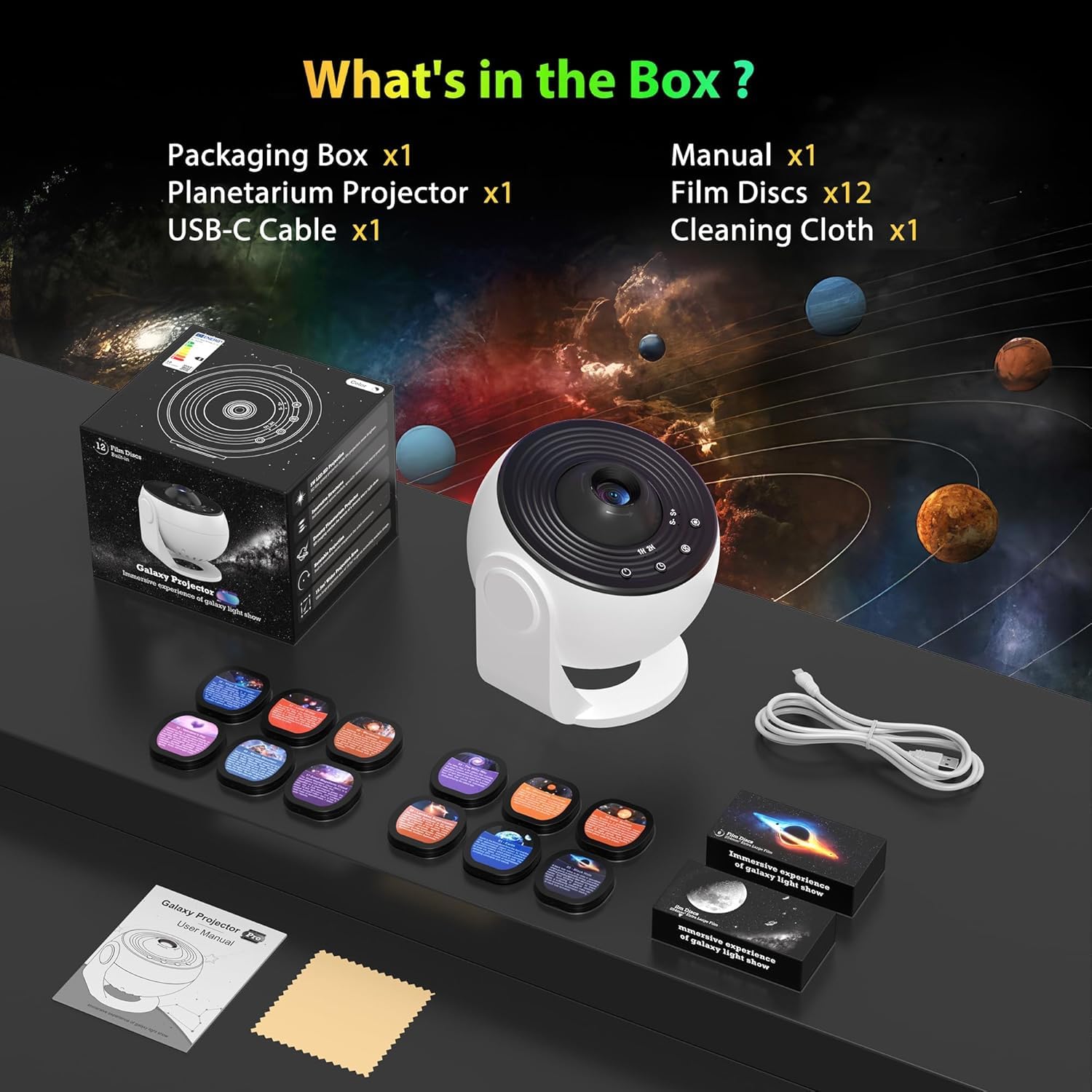Indoce Sales 13 in 1 HD Planetarium Star The Milky Way Projector for Bedroom, 360 Rotating Star Light with Adjustable Knob and Timer for Kids, Ceiling, Gifts, Room Decoration