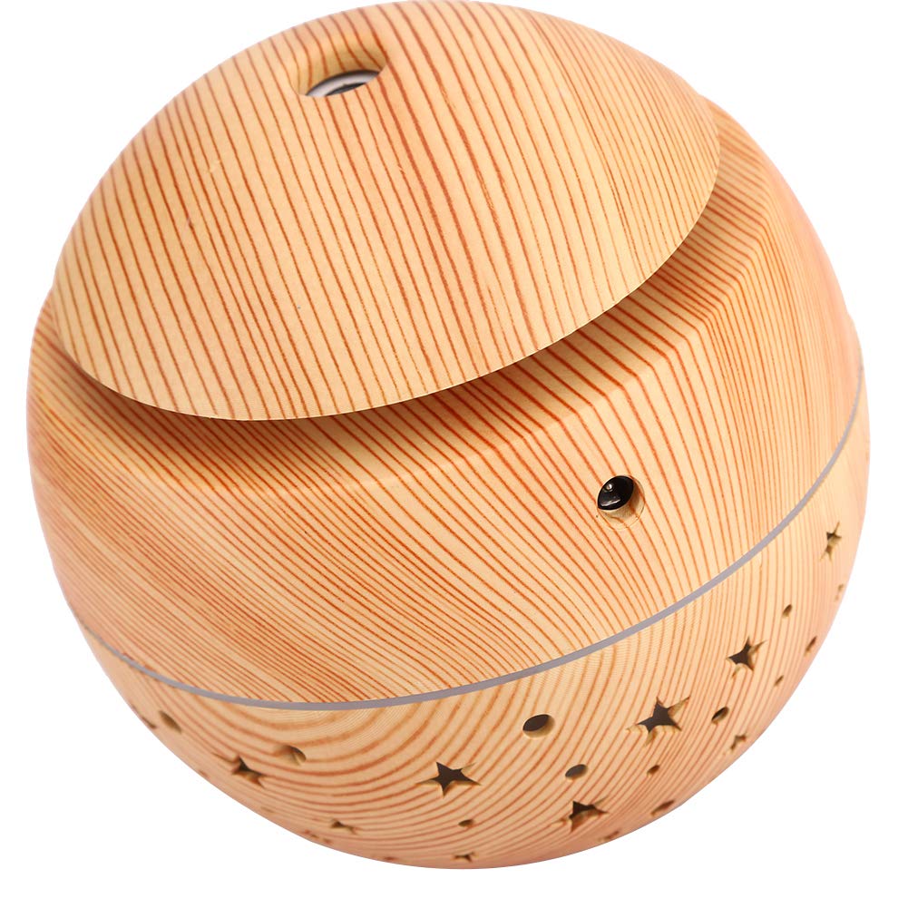 Indoce Sales Air Atomizer, Hollow with LED Light Wooden Grain Air Humidifier, Portable for Bedroom Office